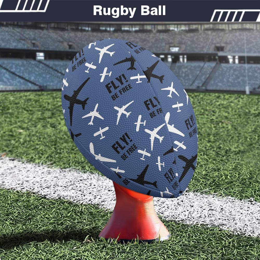 Fly Be Free Blue Designed Rugby