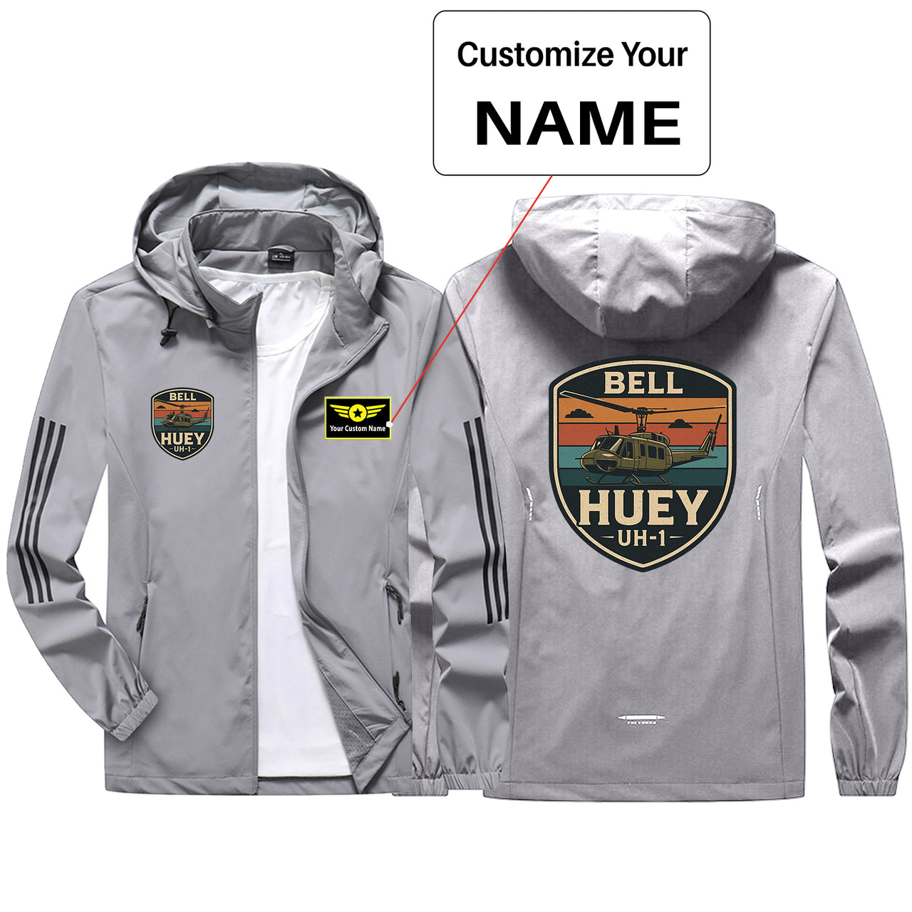 Retro BELL HUEY UH-1 Design Sport & Running Jackets