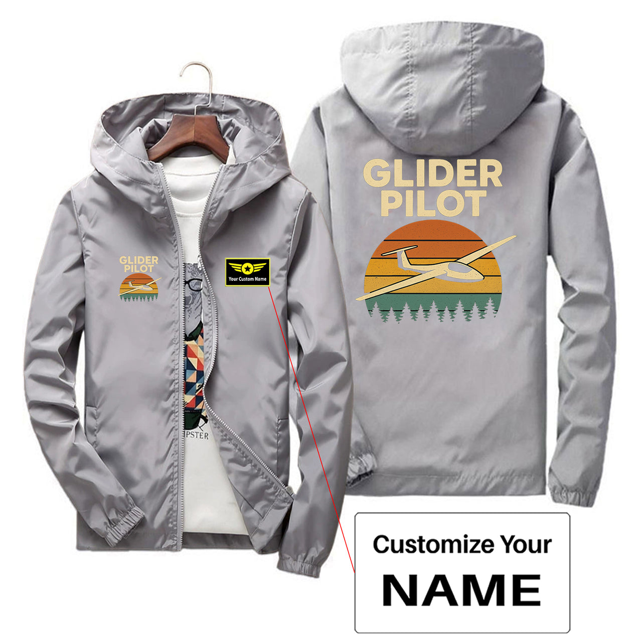 Retro Glider Designed Thin Windbreaker Jackets