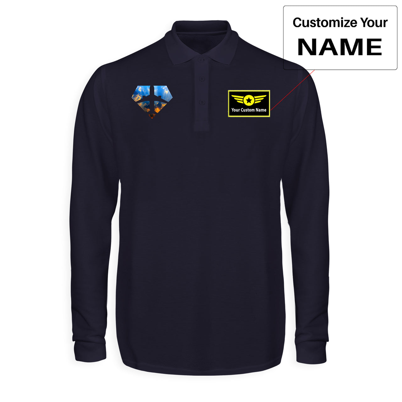 Supermen of The Skies (Sunrise) Designed Long Sleeve Polo T-Shirts