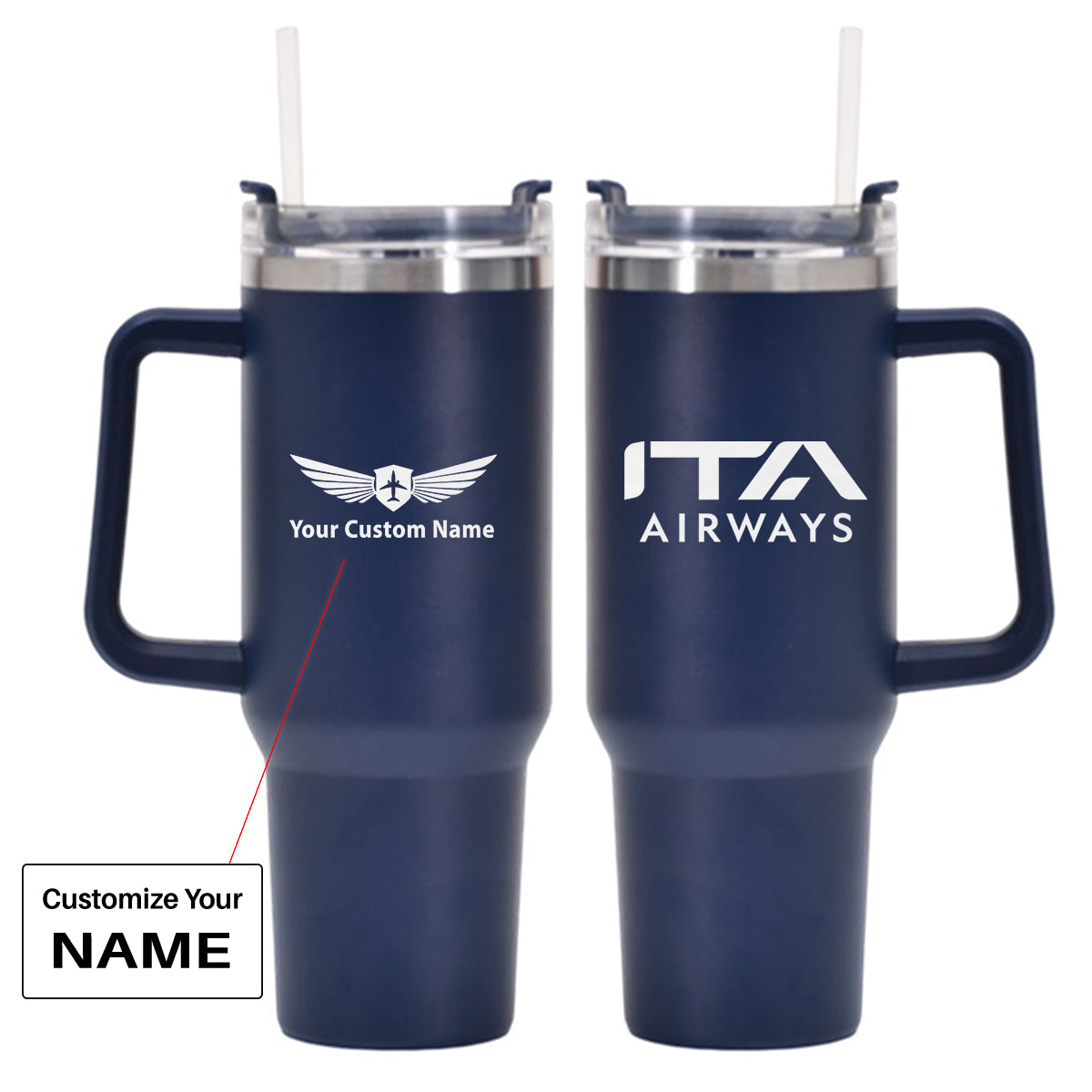 ITA Airways 40oz Stainless Steel Car Mug With Holder