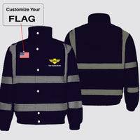 Thumbnail for Custom Flag & Name with (Badge 5) Designed Reflective Winter Jackets