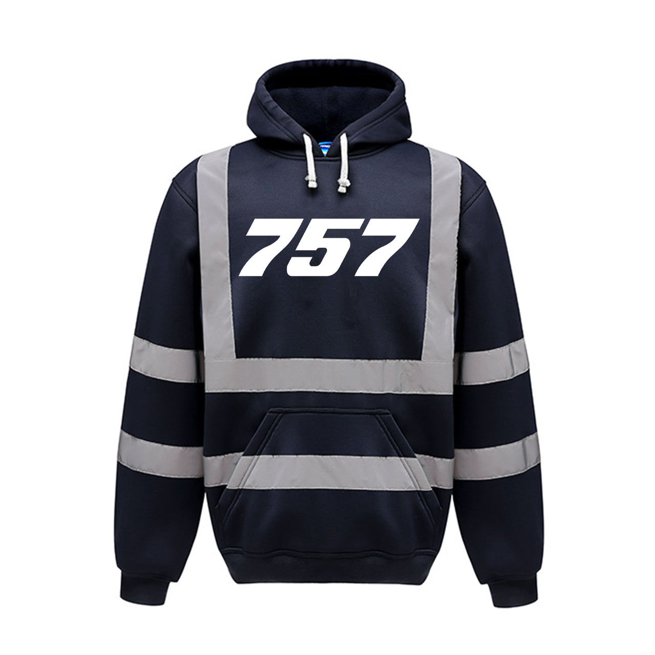 757 Flat Text Designed Reflective Hoodies