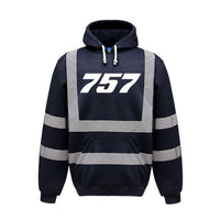Thumbnail for 757 Flat Text Designed Reflective Hoodies