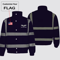 Thumbnail for Custom Flag & Name with (Military Badge) Designed Reflective Winter Jackets