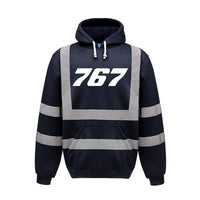 Thumbnail for 767 Flat Text Designed Reflective Hoodies