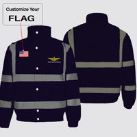 Thumbnail for Custom Flag & Name with (Badge 3) Designed Reflective Winter Jackets