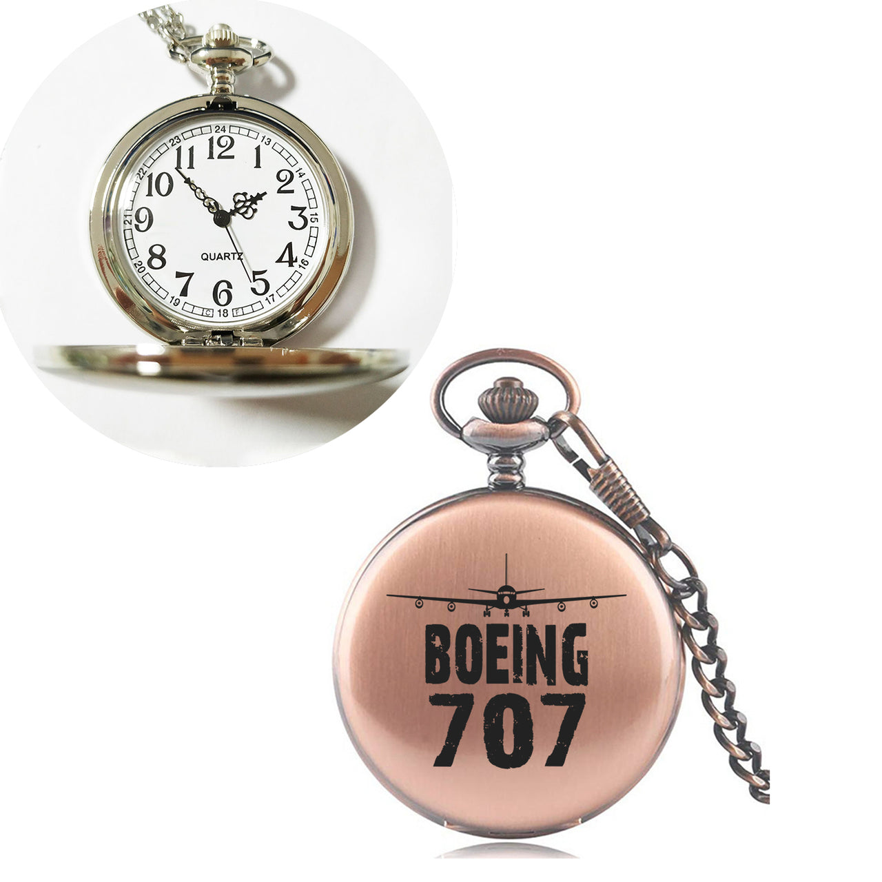 Boeing 707 Plane Designed Pocket Watches Aviation Shop