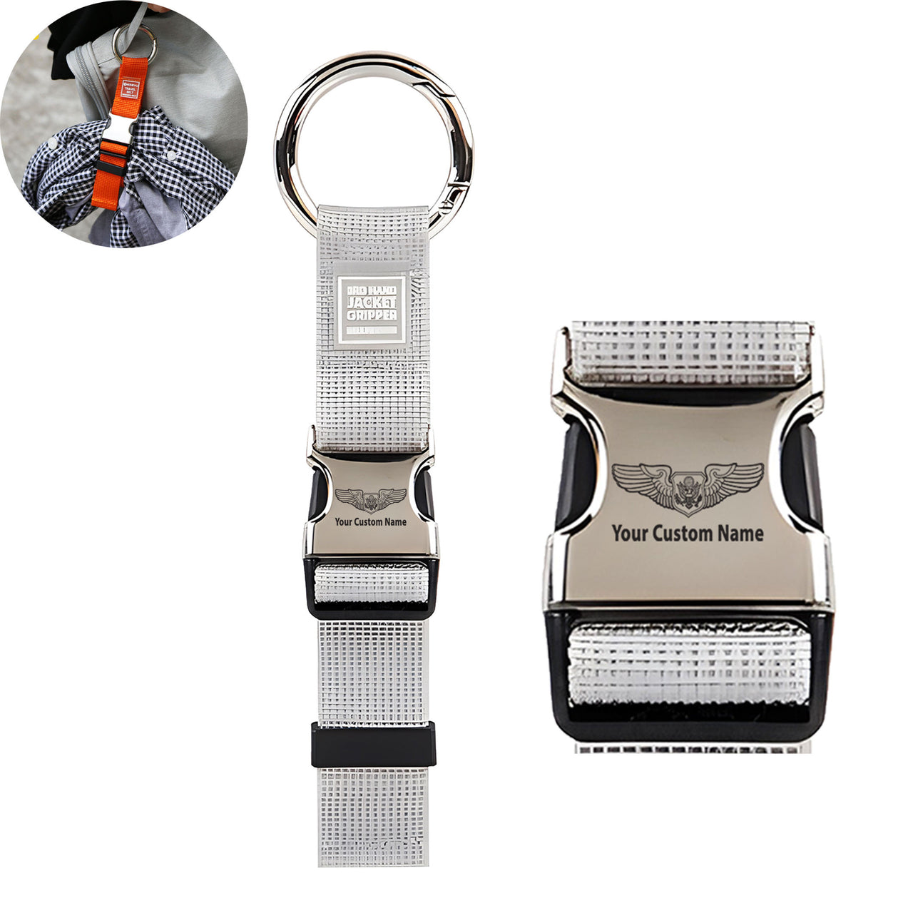 Custom Name (Special US Air Force) Designed Portable Luggage Strap Jacket Gripper