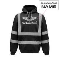Thumbnail for Custom Name (Military Badge) Designed Reflective Hoodies