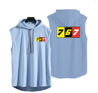 Thumbnail for Flat Colourful 767 Designed Hooded Tank Tops