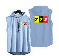 Thumbnail for Flat Colourful 777 Designed Hooded Tank Tops