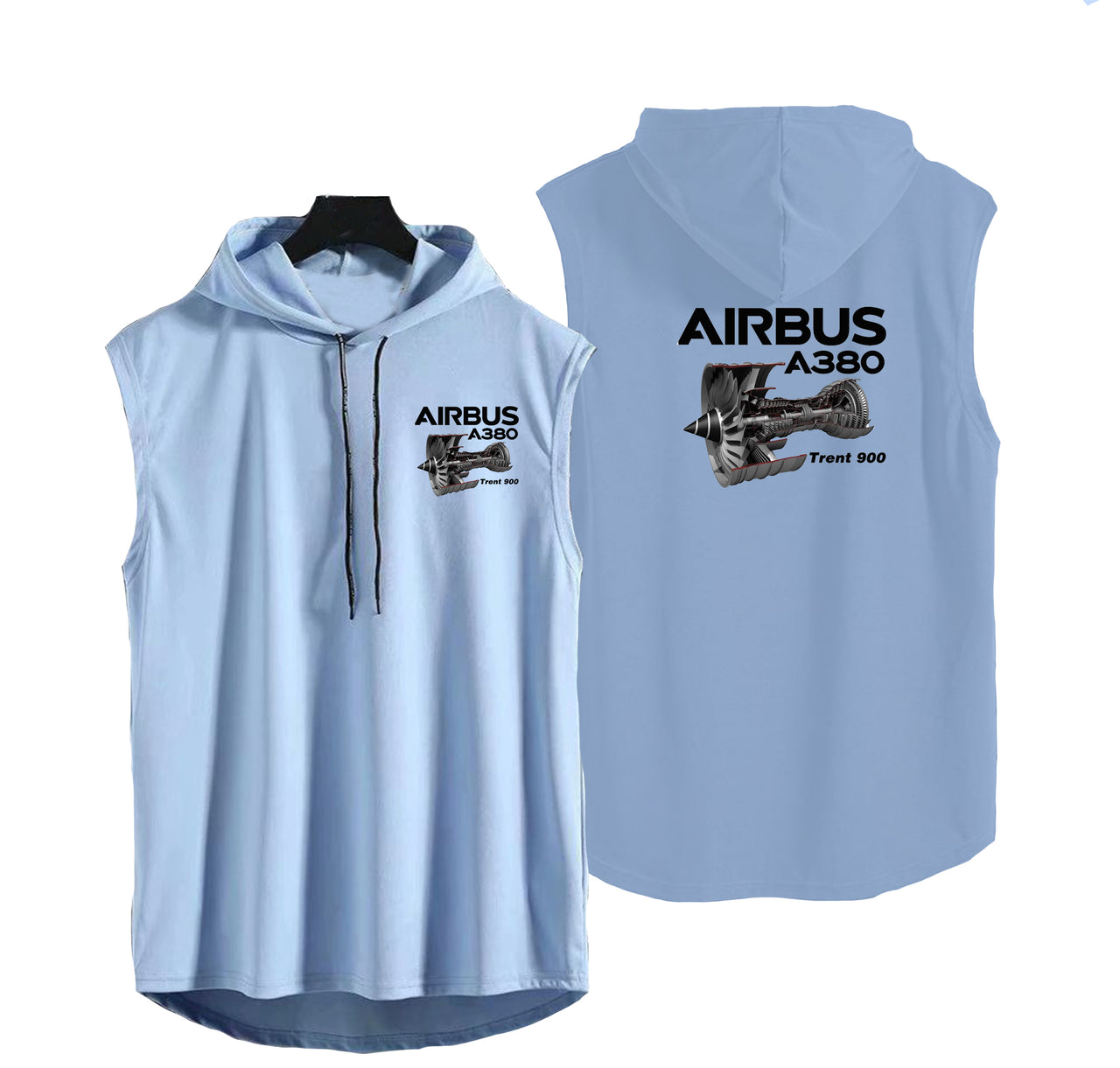 Airbus A380 & Trent 900 Engine Designed Hooded Tank Tops
