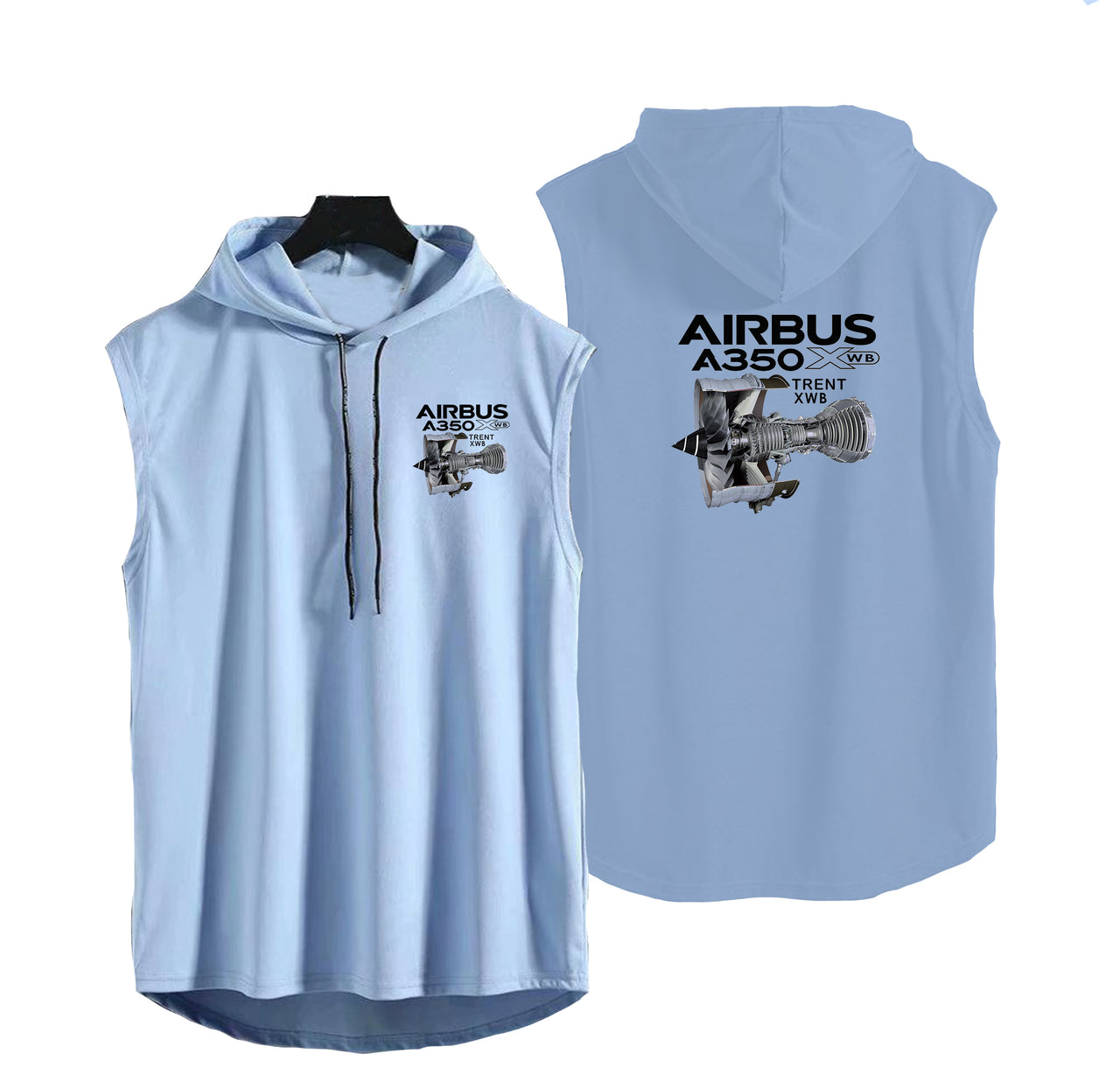 Airbus A350 & Trent Wxb Engine Designed Hooded Tank Tops