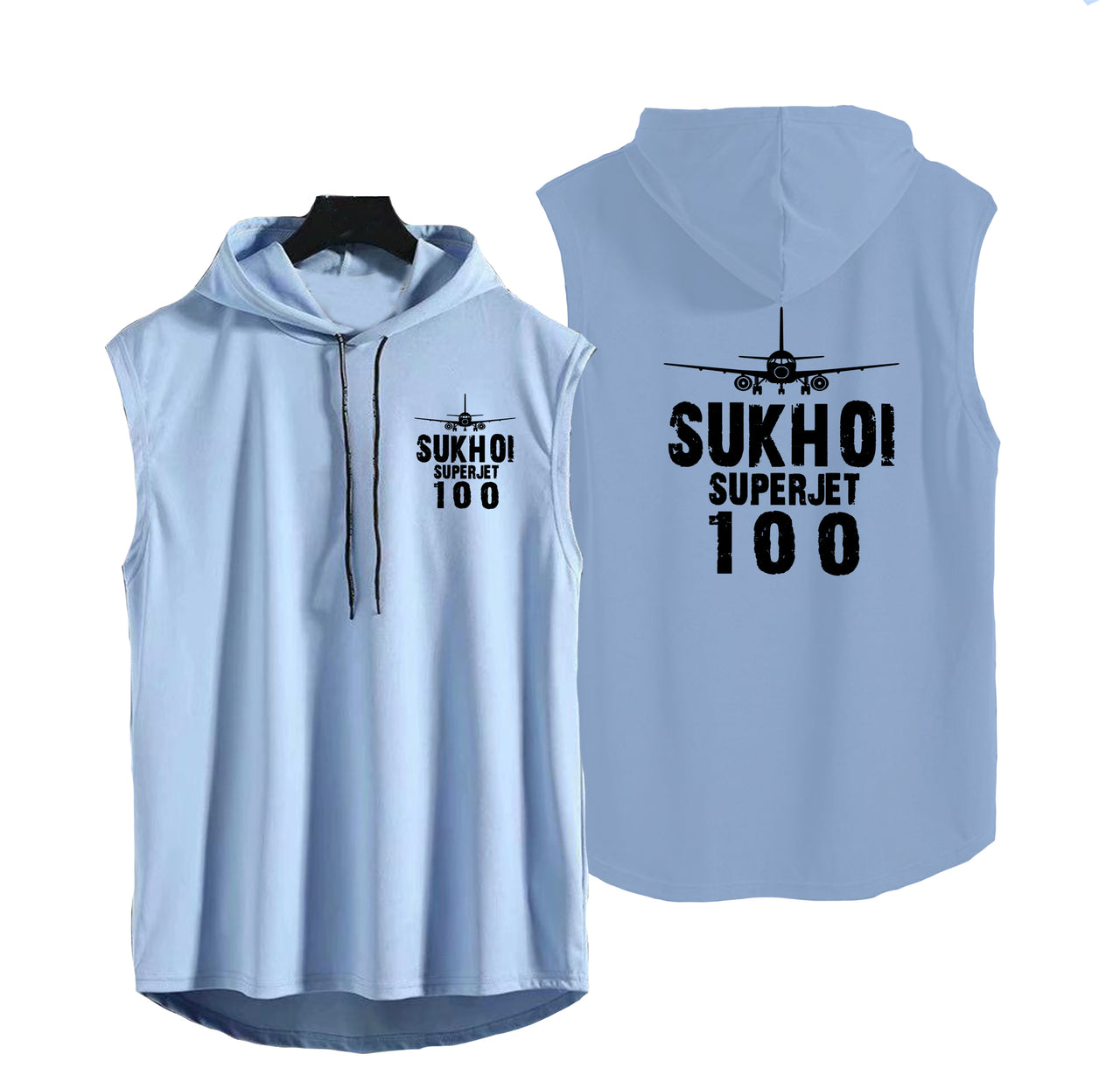 Sukhoi Superjet 100 & Plane Designed Hooded Tank Tops