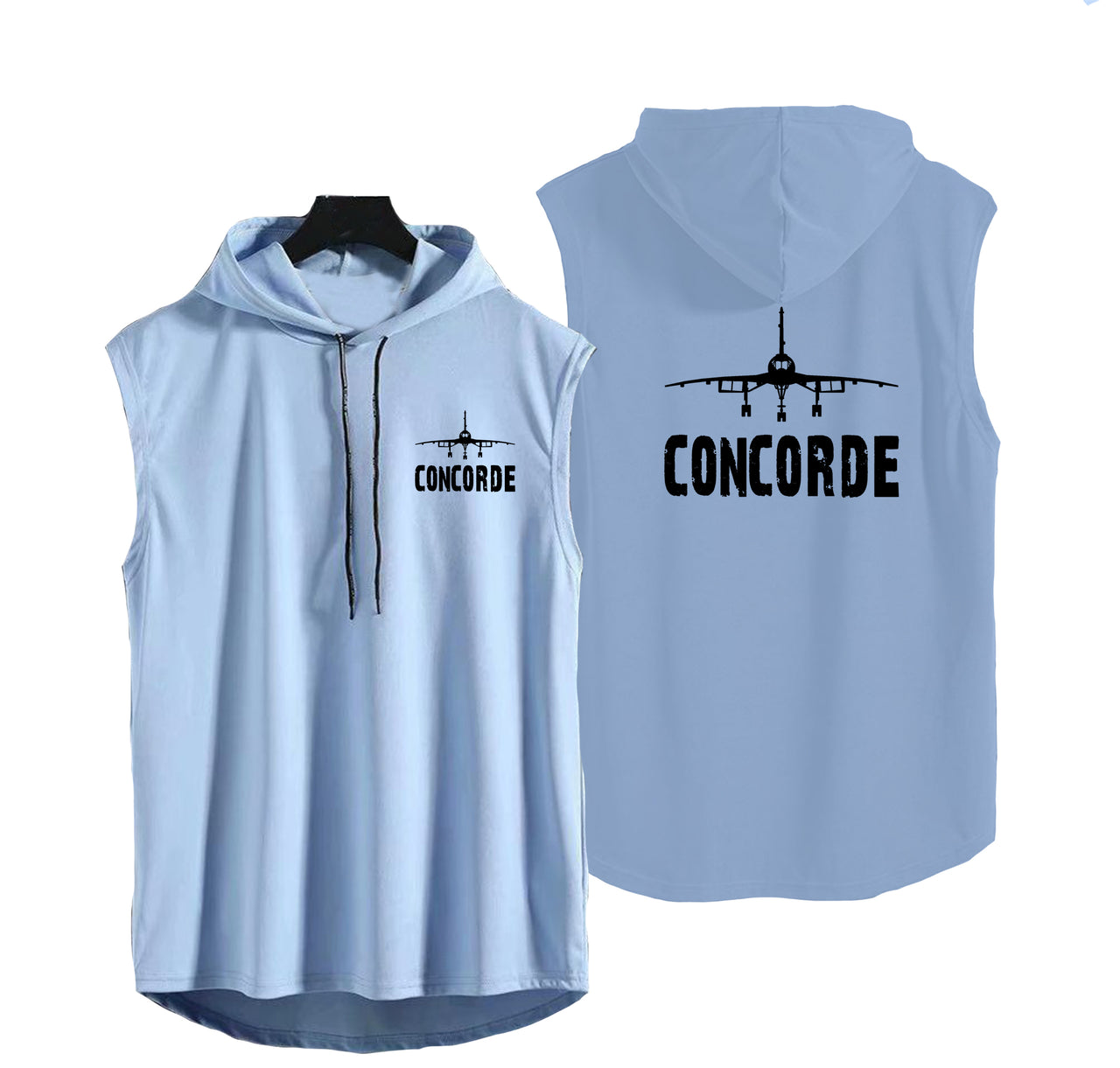 Concorde & Plane Designed Hooded Tank Tops