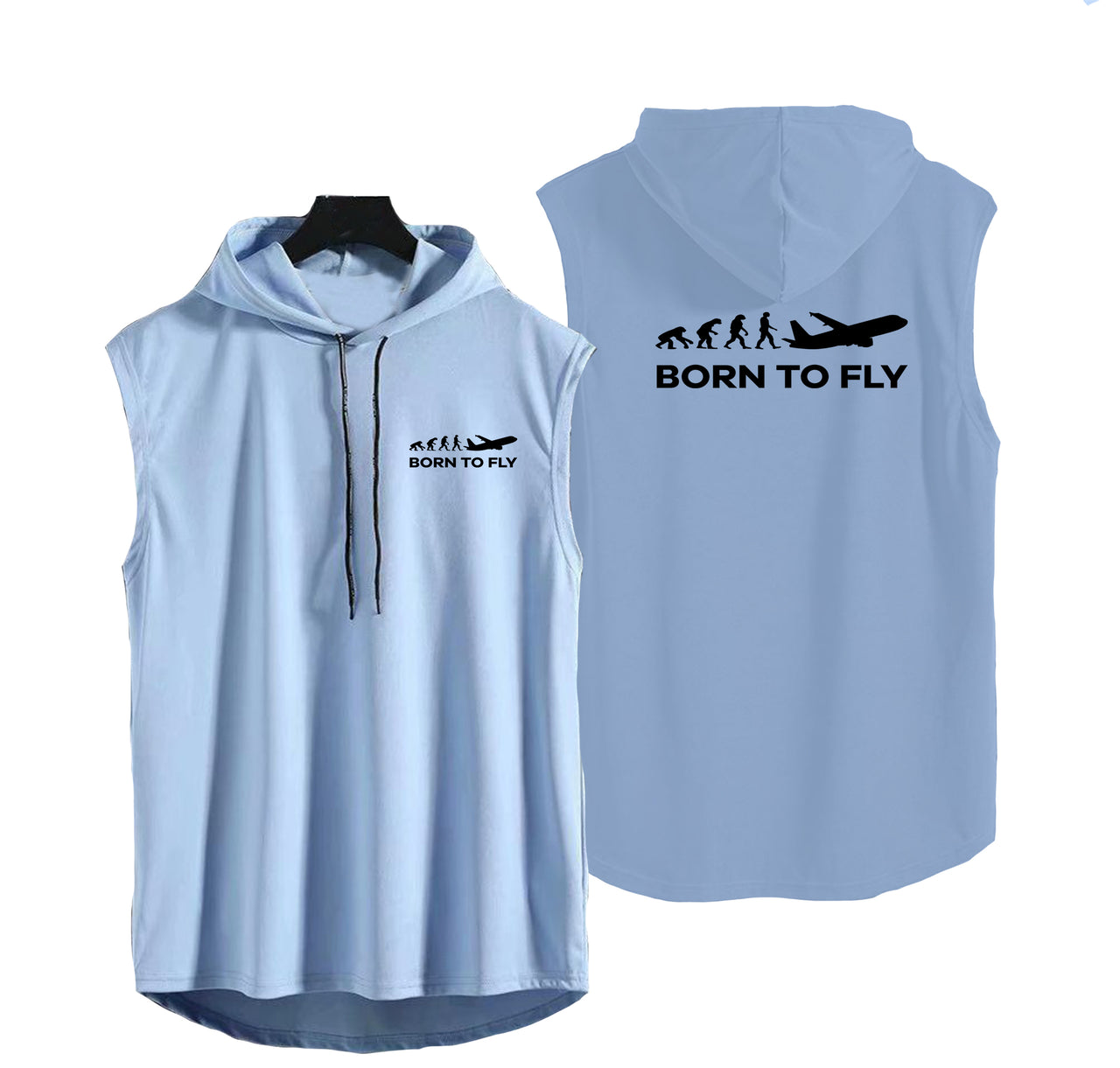 Born To Fly Designed Hooded Tank Tops