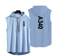 Thumbnail for A340 Text Designed Hooded Tank Tops