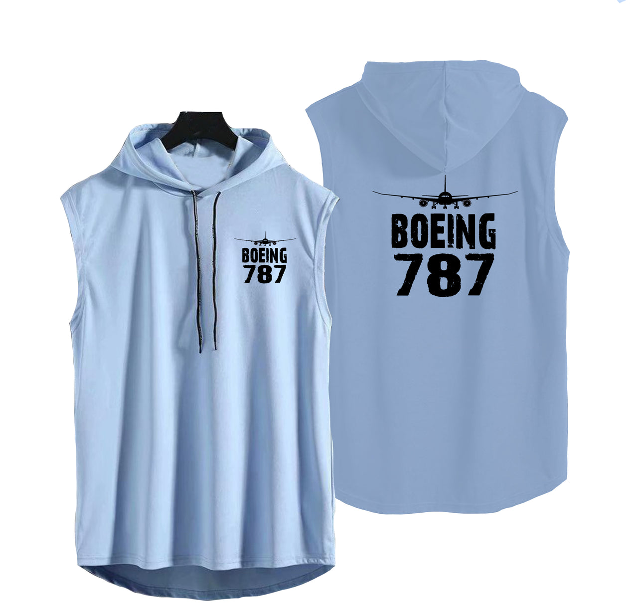 Boeing 787 & Plane Designed Hooded Tank Tops