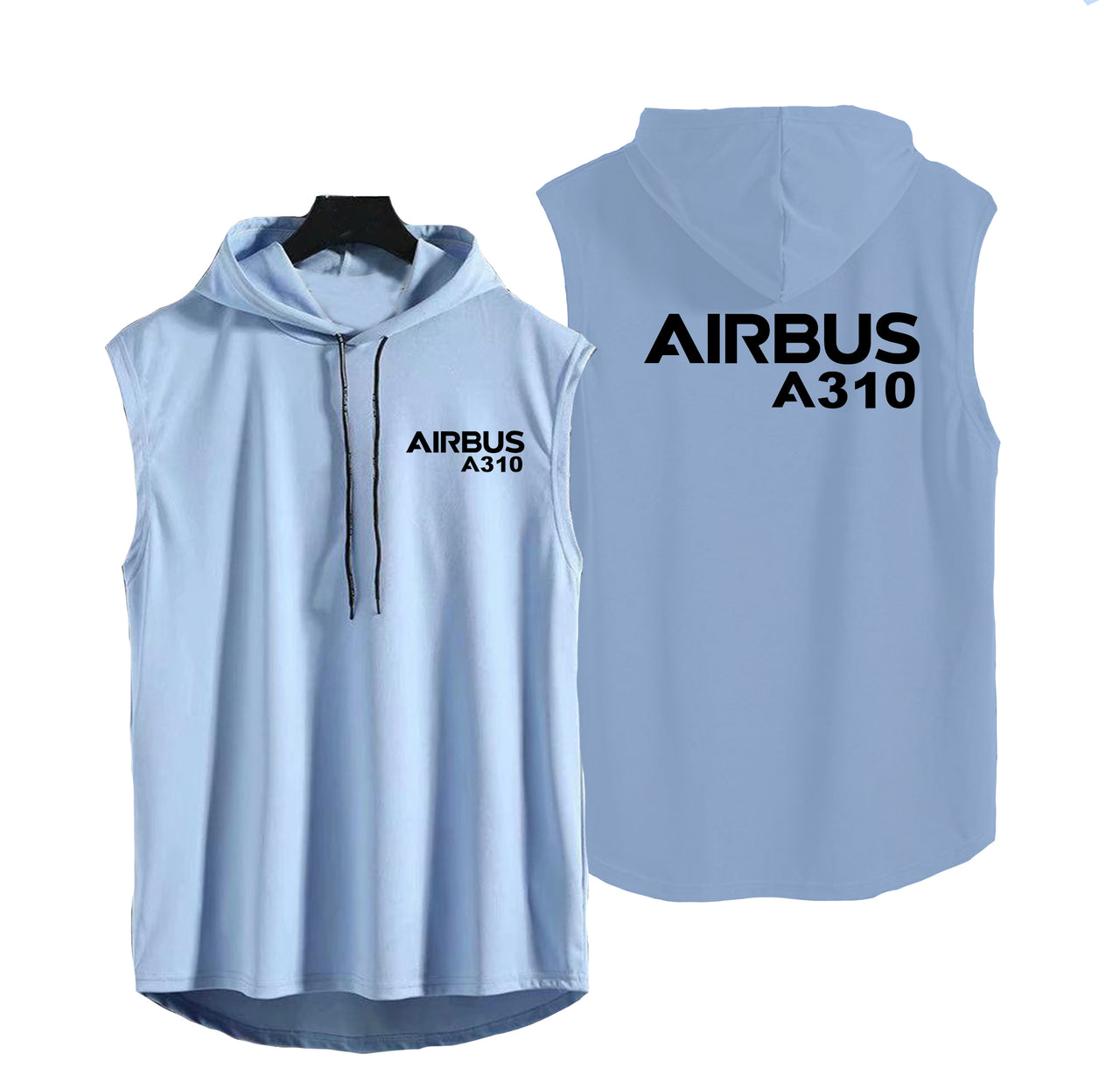 Airbus A310 & Text Designed Hooded Tank Tops