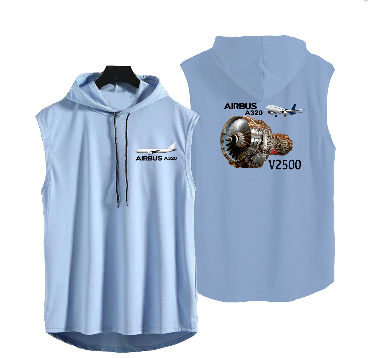 Airbus A320 & V2500 Engine Designed Hooded Tank Tops
