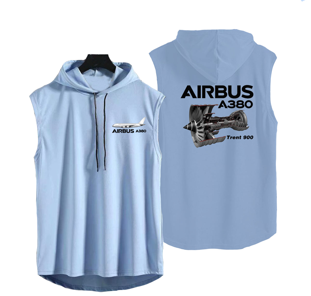 Airbus A380 & Trent 900 Engine Designed Hooded Tank Tops