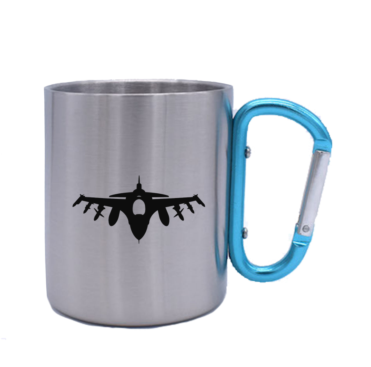 Fighting Falcon F16 Silhouette Designed Stainless Steel Outdoors Mugs