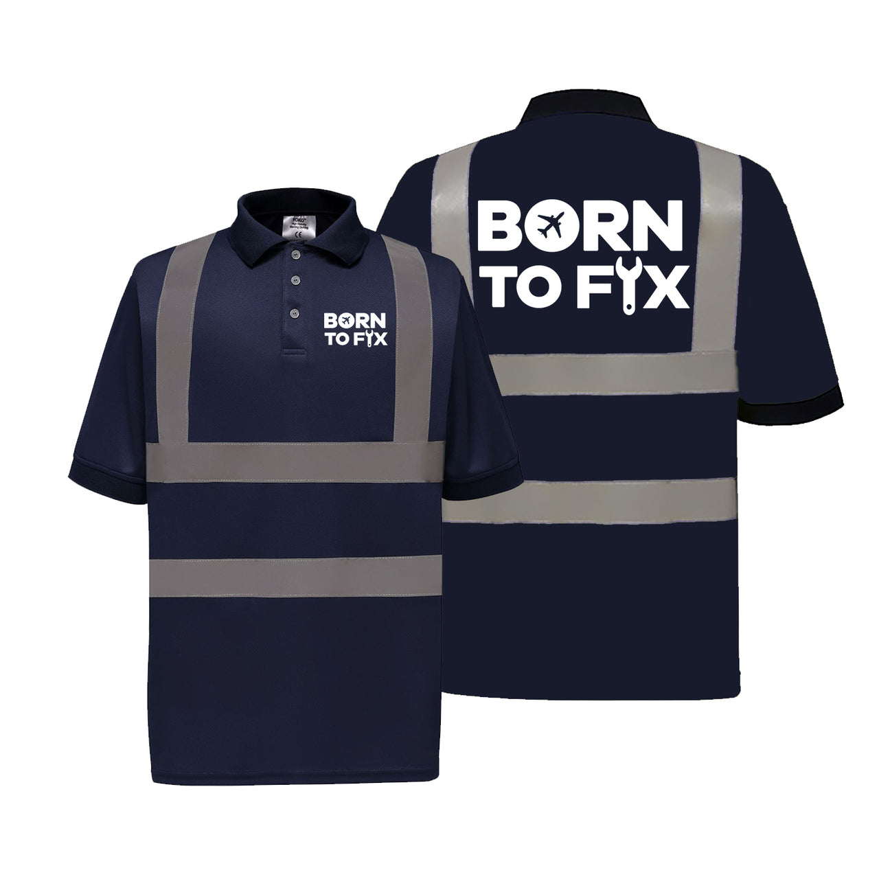 Born To Fix Airplanes Designed Reflective Polo T-Shirts