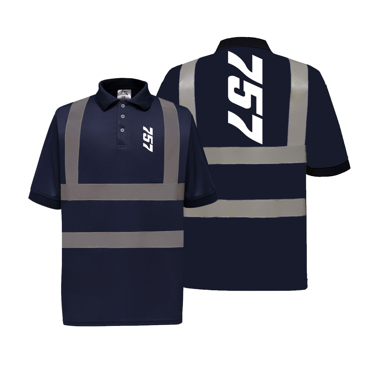 Boeing 757 Text Designed Reflective Polo T-Shirts