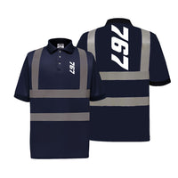 Thumbnail for Boeing 767 Text Designed Reflective Polo T-Shirts
