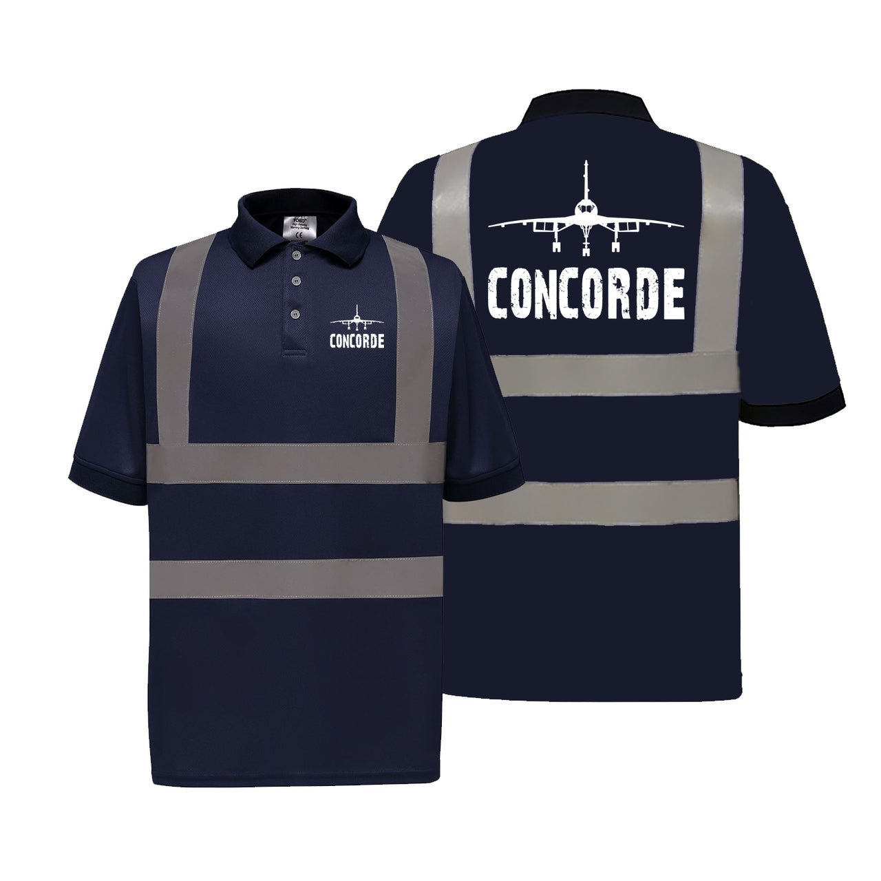 Concorde & Plane Designed Reflective Polo T-Shirts
