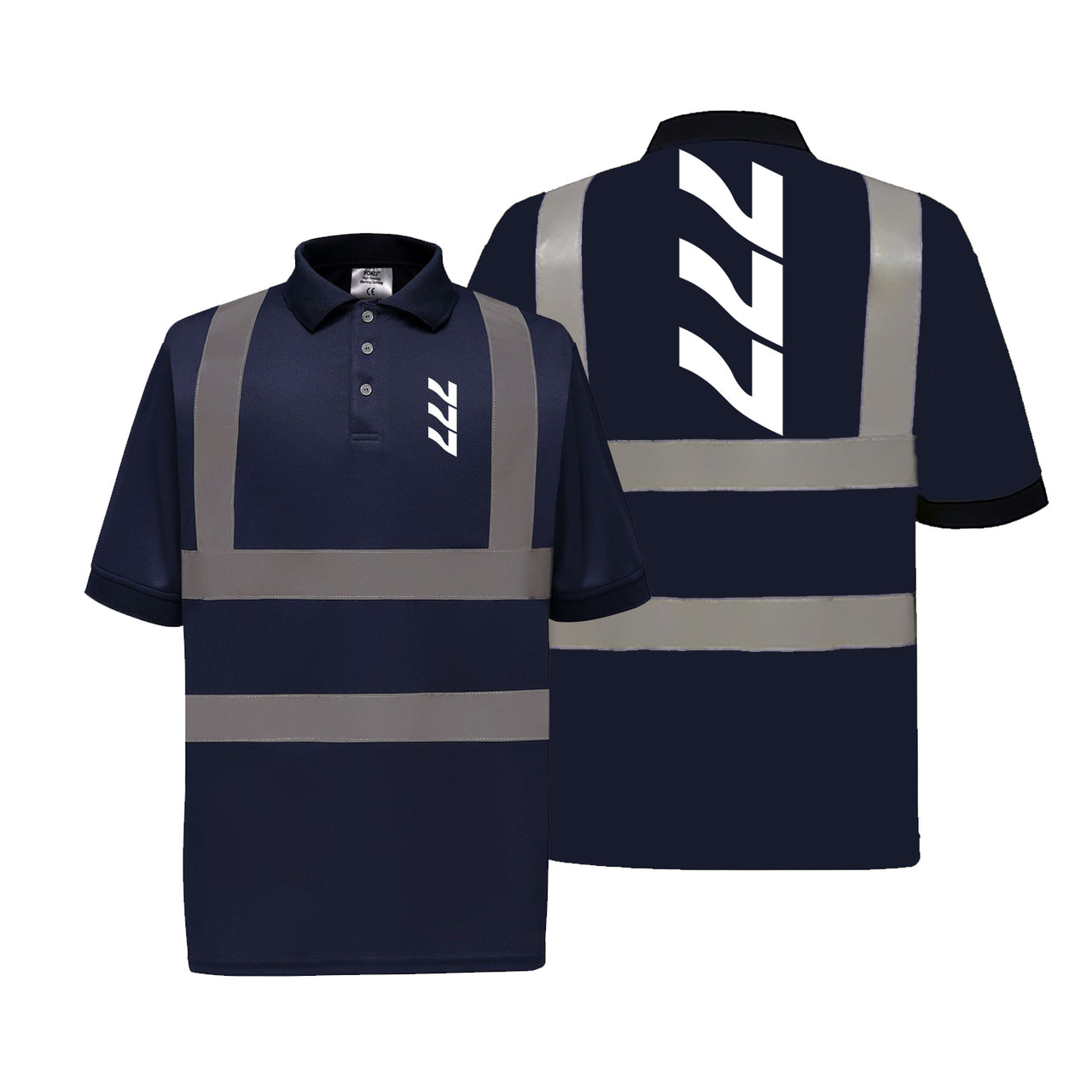 Boeing 777 Text Designed Reflective Polo T-Shirts