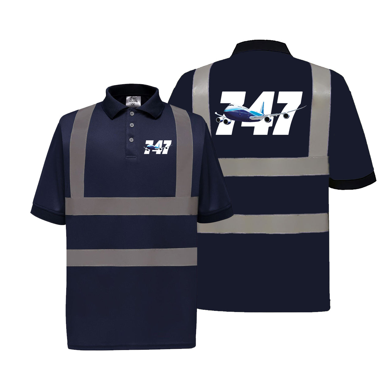 Super Boeing 747 Designed Reflective Polo T-Shirts