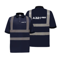 Thumbnail for A321neo & Text Designed Reflective Polo T-Shirts