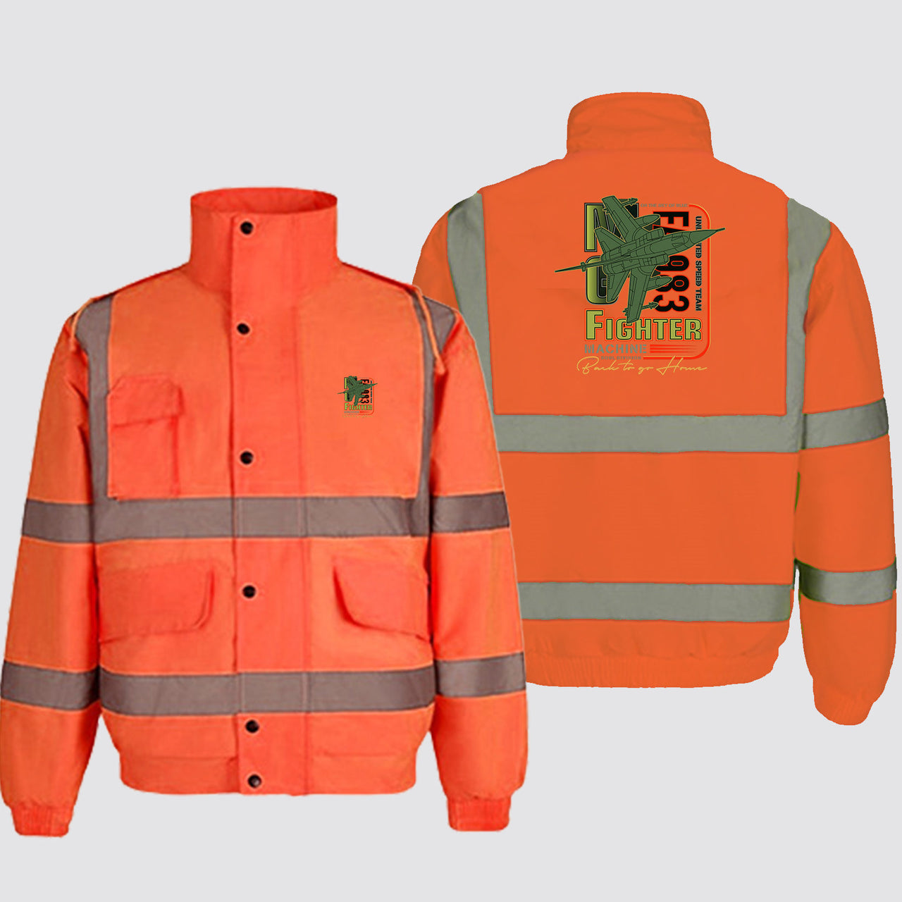 Fighter Machine Designed Reflective Winter Jackets