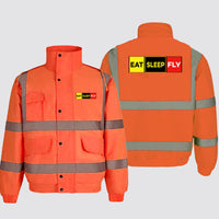 Thumbnail for Eat Sleep Fly (Colourful) Designed Reflective Winter Jackets