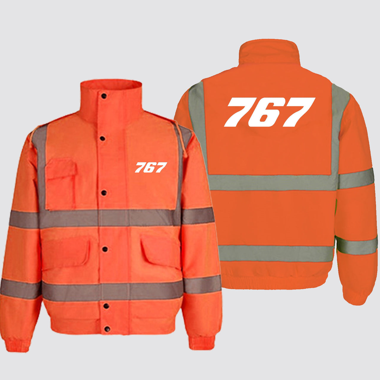 767 Flat Text Designed Reflective Winter Jackets