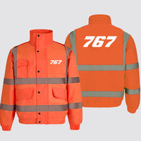 Thumbnail for 767 Flat Text Designed Reflective Winter Jackets