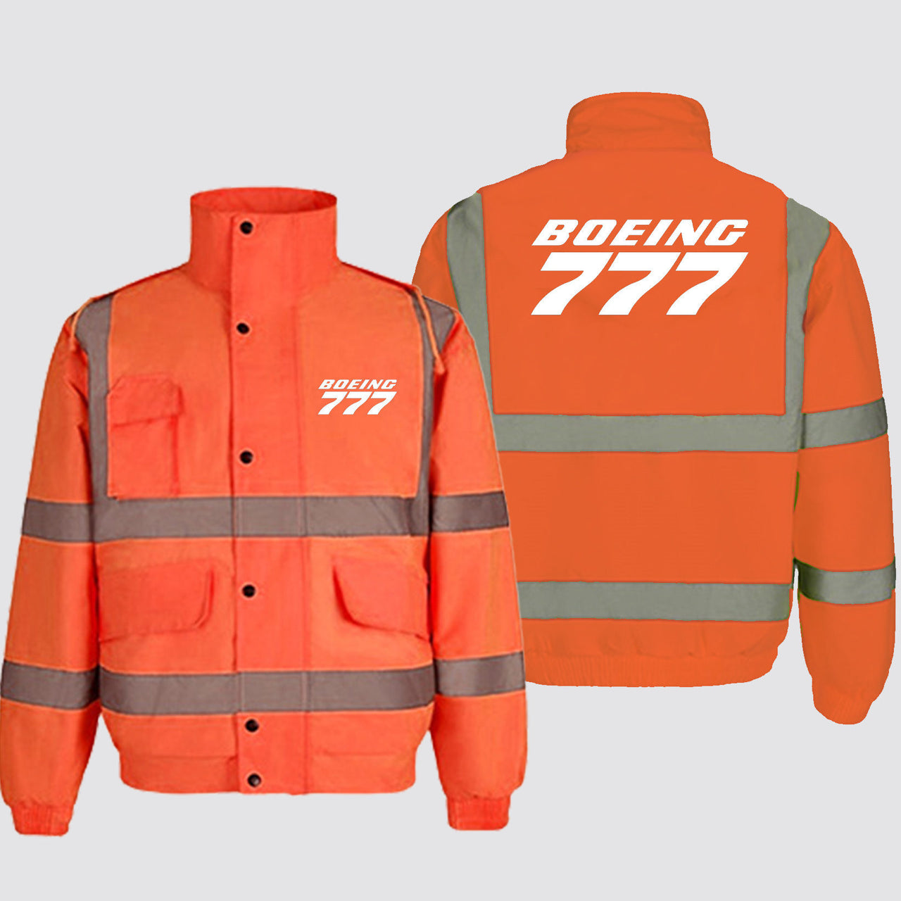 Boeing 777 & Text Designed Reflective Winter Jackets