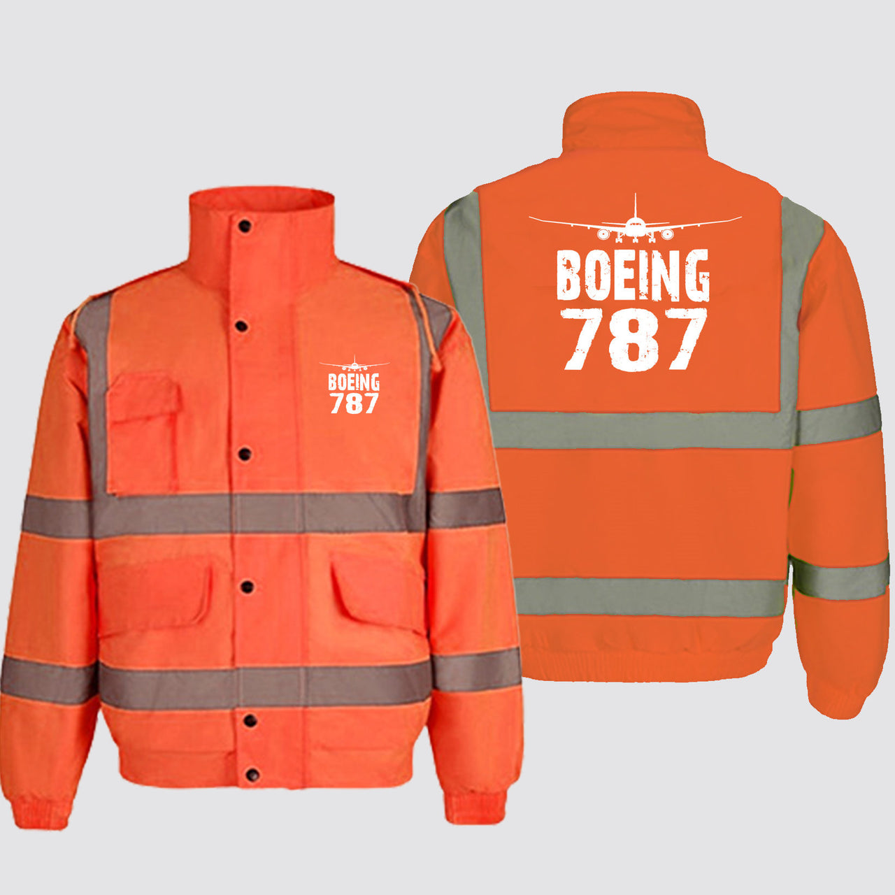 Boeing 787 & Plane Designed Reflective Winter Jackets