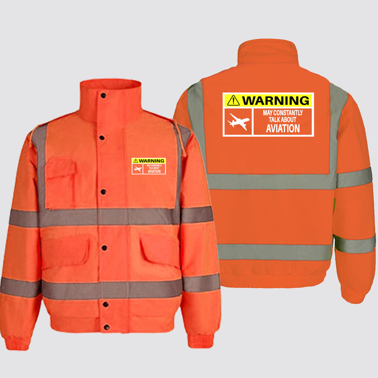 Warning May Constantly Talk About Aviation Designed Reflective Winter Jackets