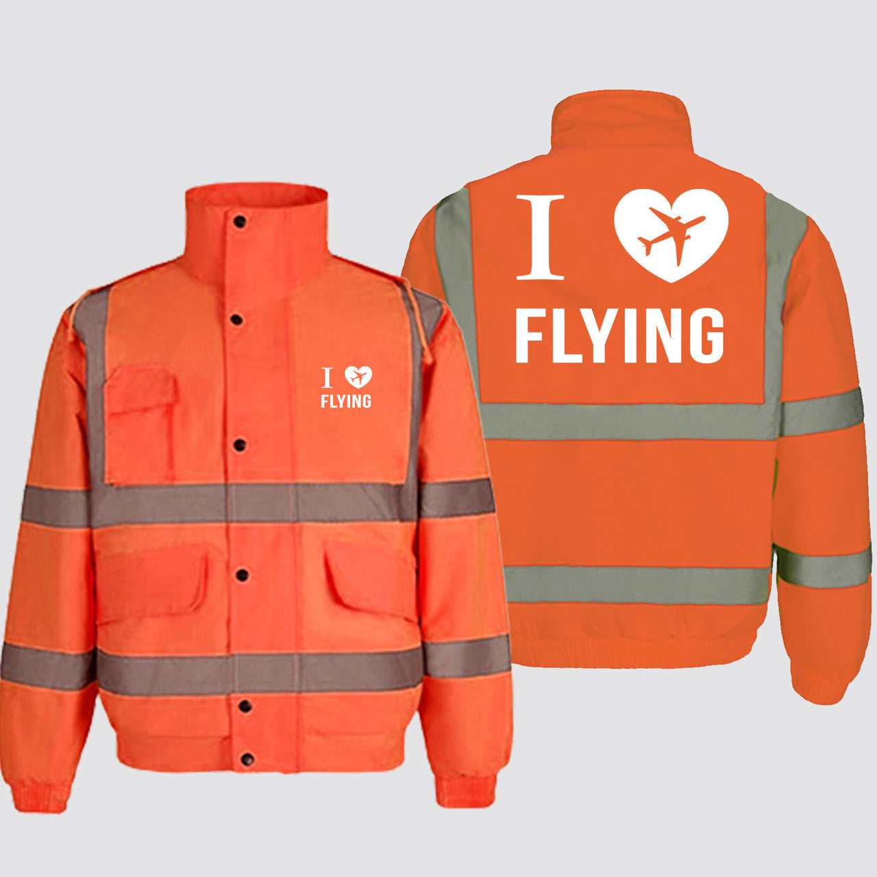 I Love Flying Designed Reflective Winter Jackets