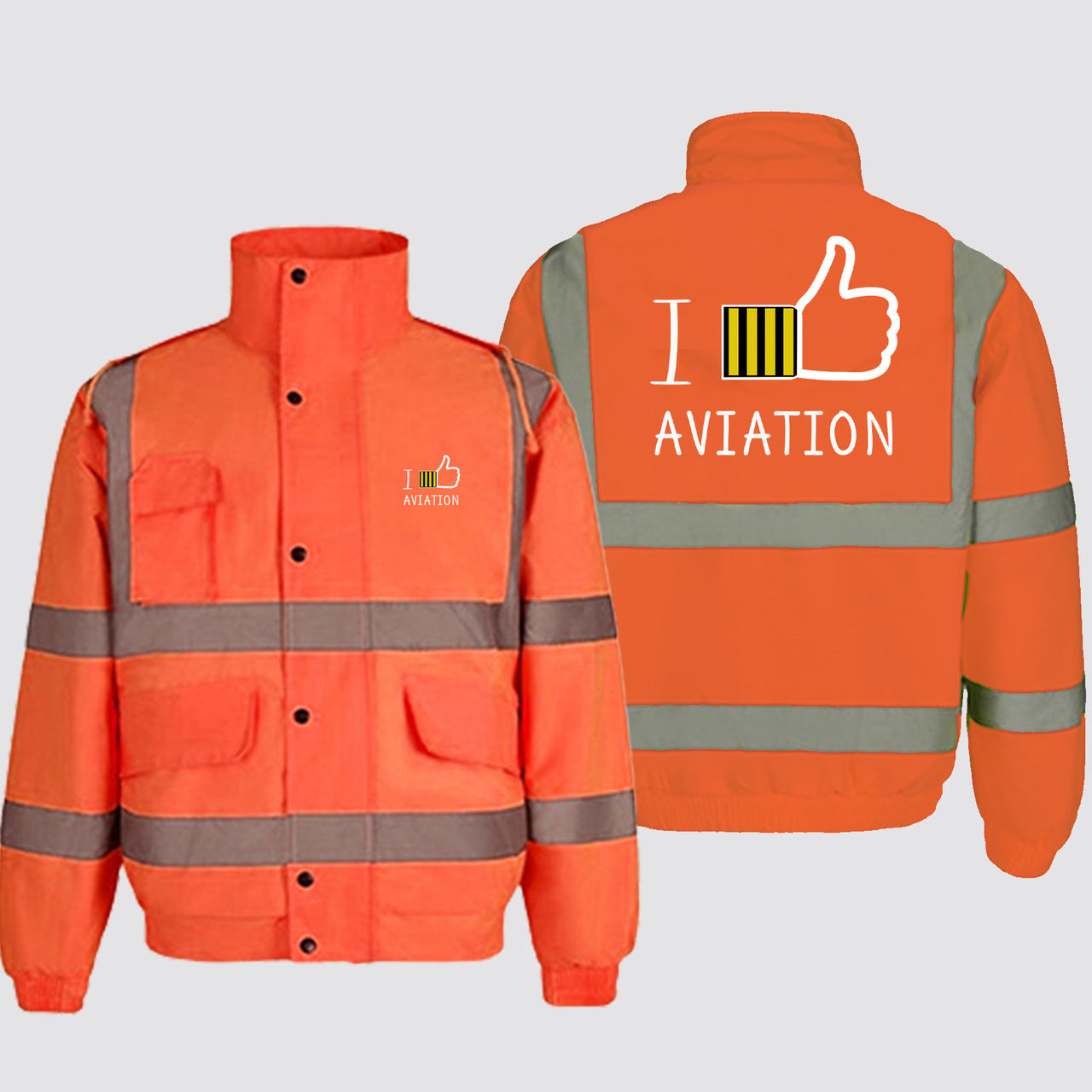 I Like Aviation Designed Reflective Winter Jackets