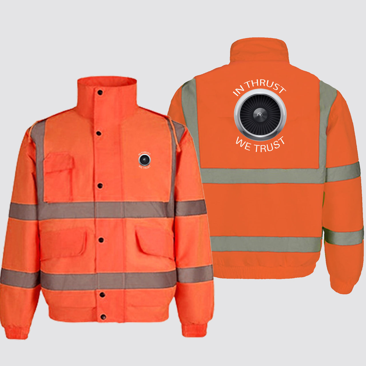 In Thrust We Trust Designed Reflective Winter Jackets
