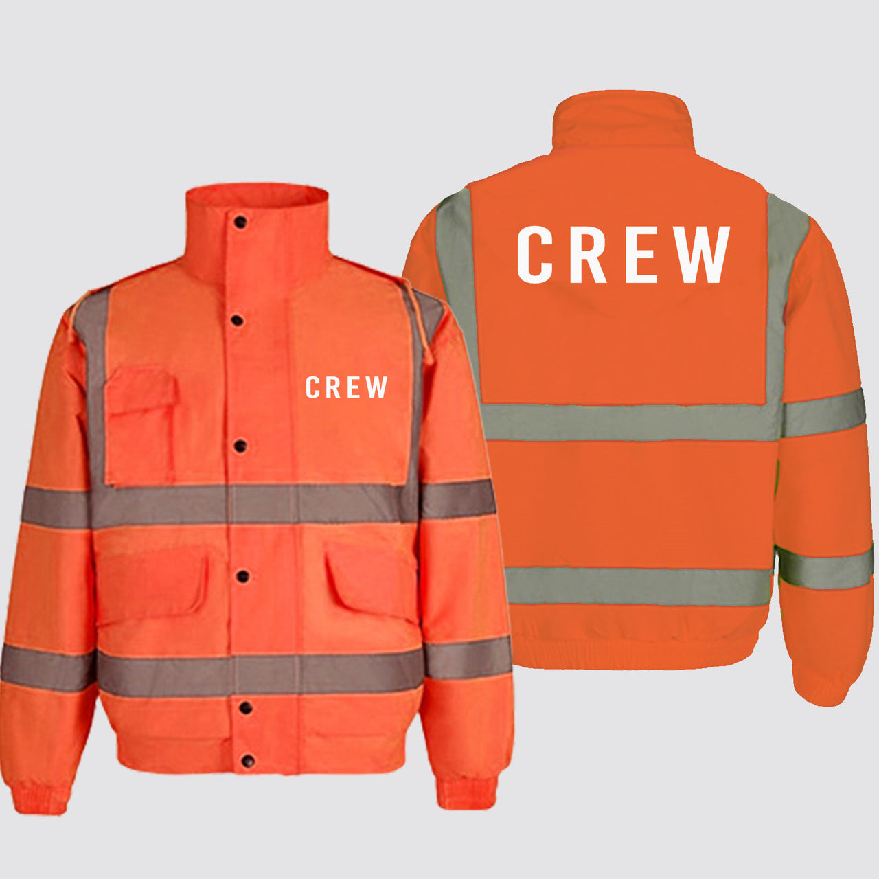 CREW & Text Designed Reflective Winter Jackets