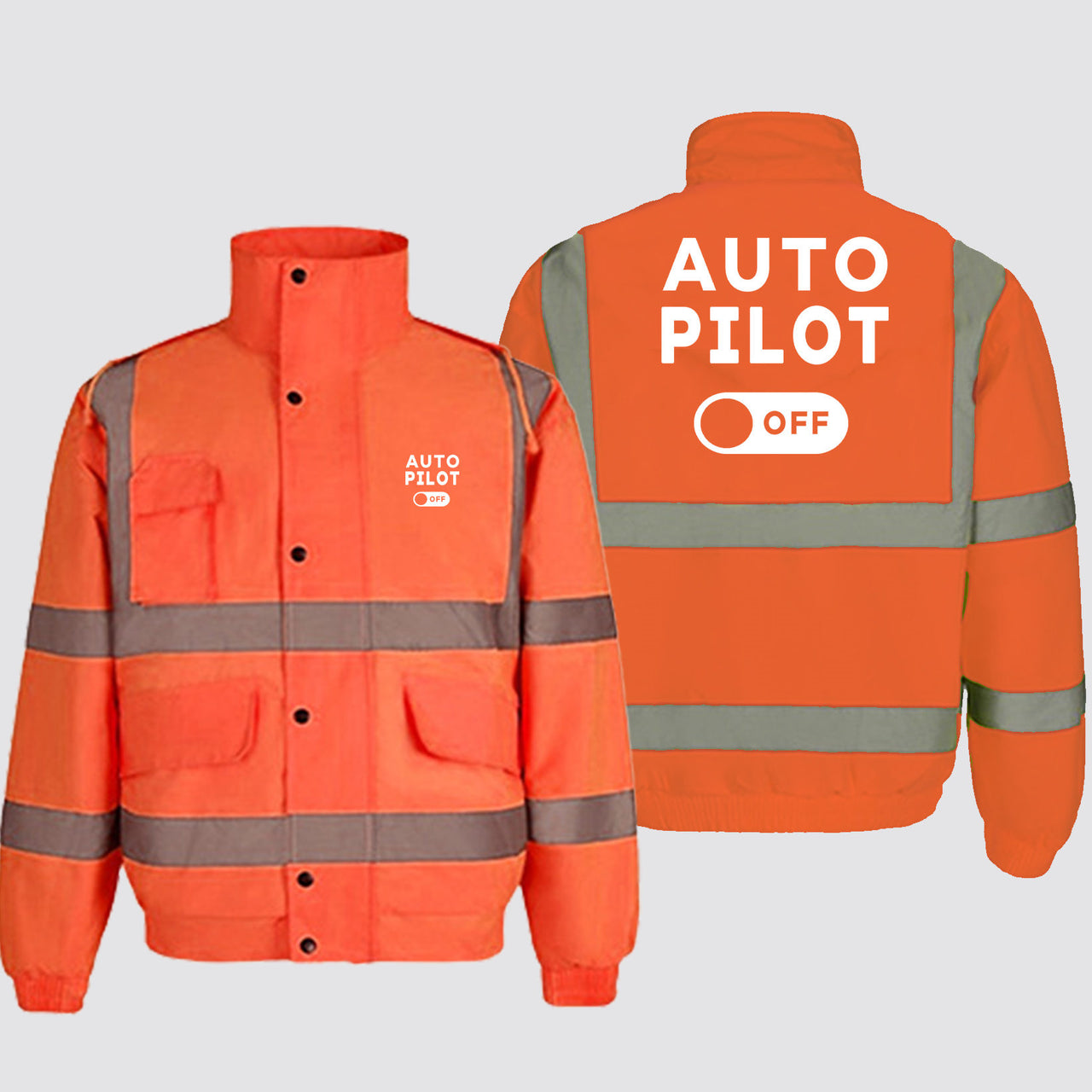 Auto Pilot Off Designed Reflective Winter Jackets