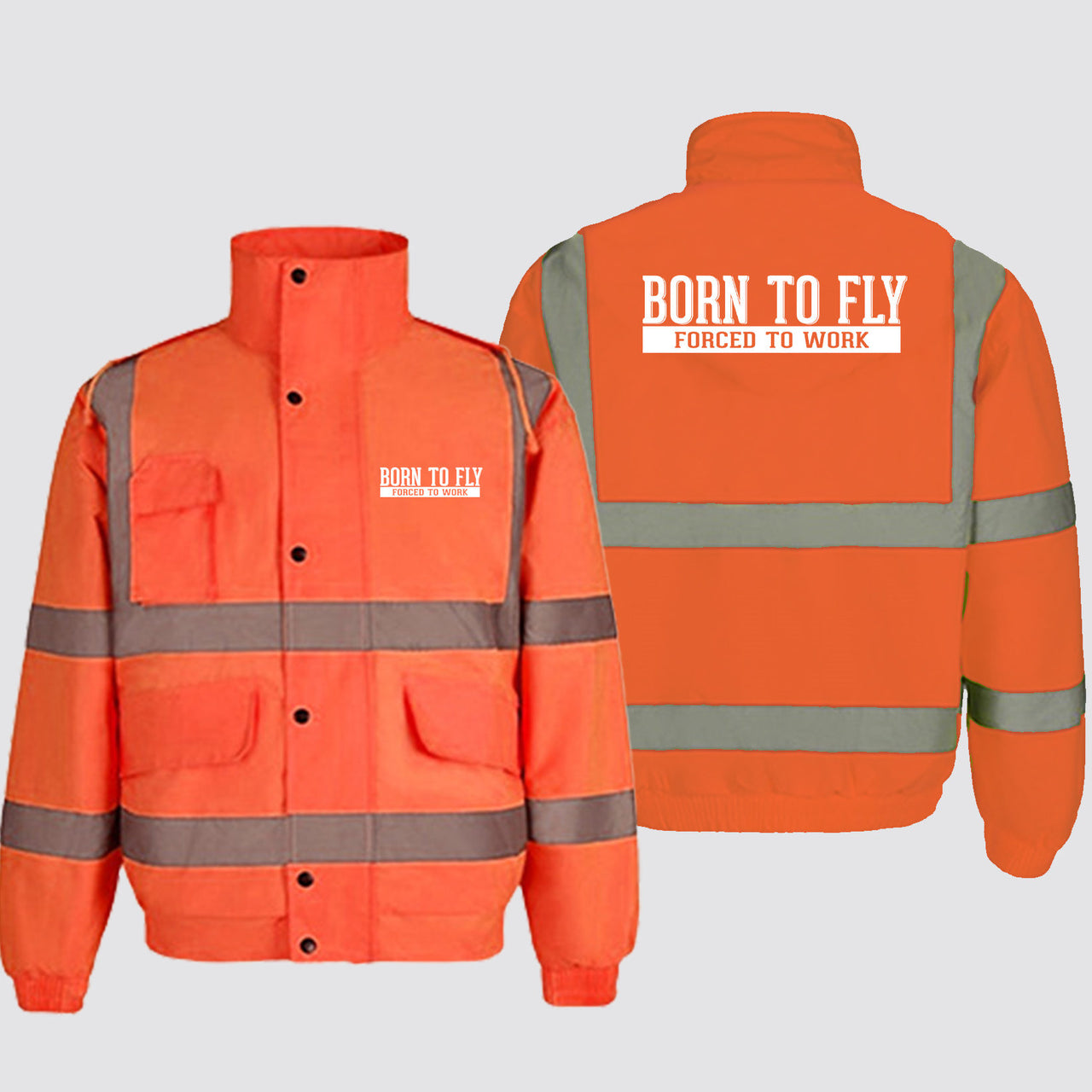 Born To Fly Forced To Work Designed Reflective Winter Jackets