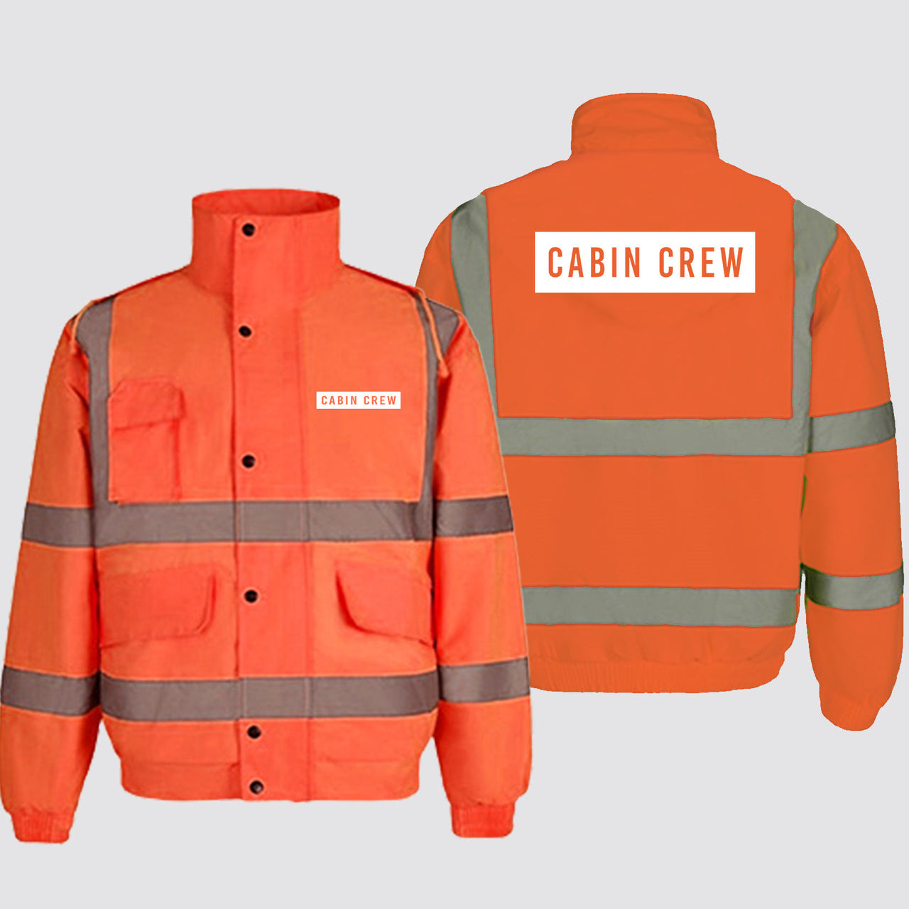 Cabin Crew Text Designed Reflective Winter Jackets