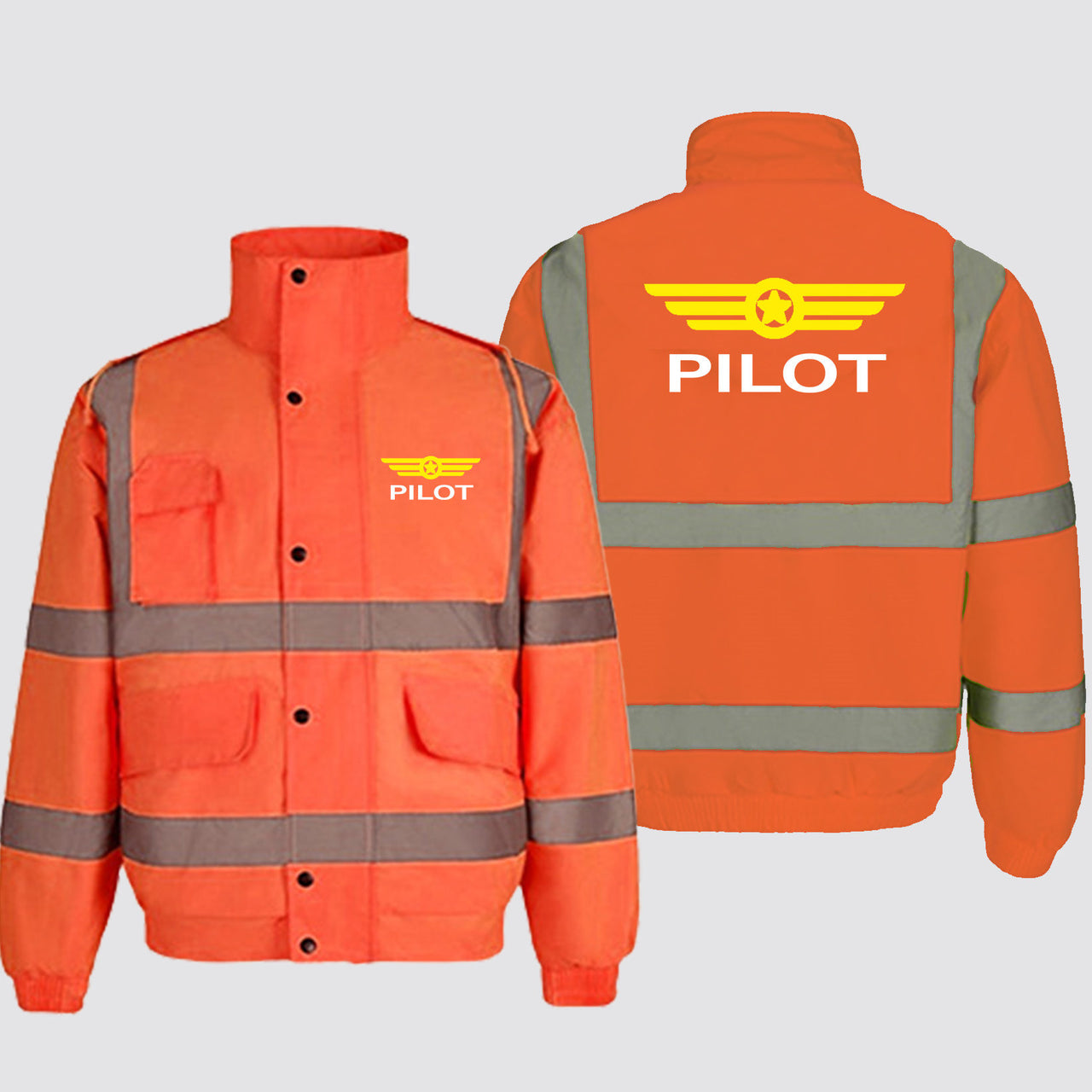 Pilot & Badge Designed Reflective Winter Jackets