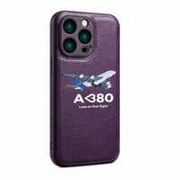 Thumbnail for Airbus A380 Love at first flight Designed Leather iPhone Cases